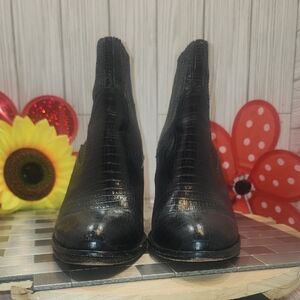 Ash Black Textured Ankle Booties